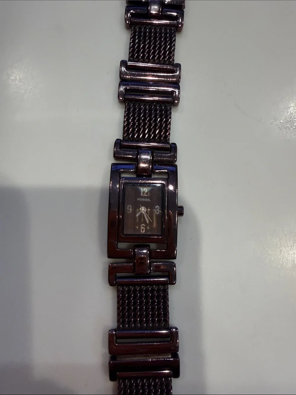 Fossil Women's Dark Brown Metal Link Bracelet Watch needs battery